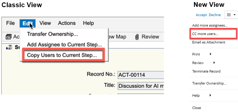 Copy Users To Current Step Becomes CC More Users