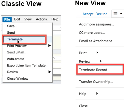 Terminate Becomes Terminate Record