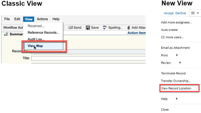 View Map Becomes View Record Location