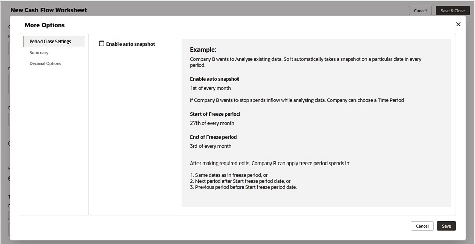 This image displays the more options window.