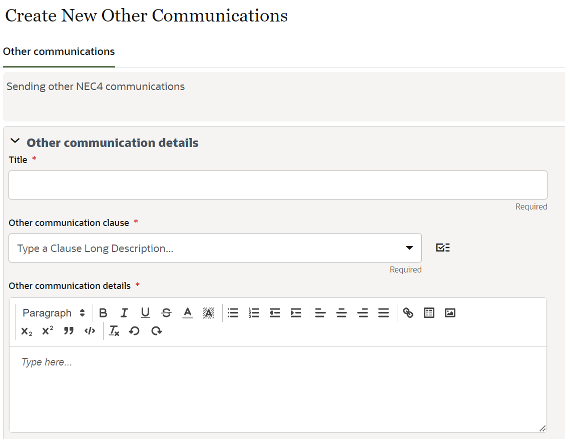 Create New Other Communications image