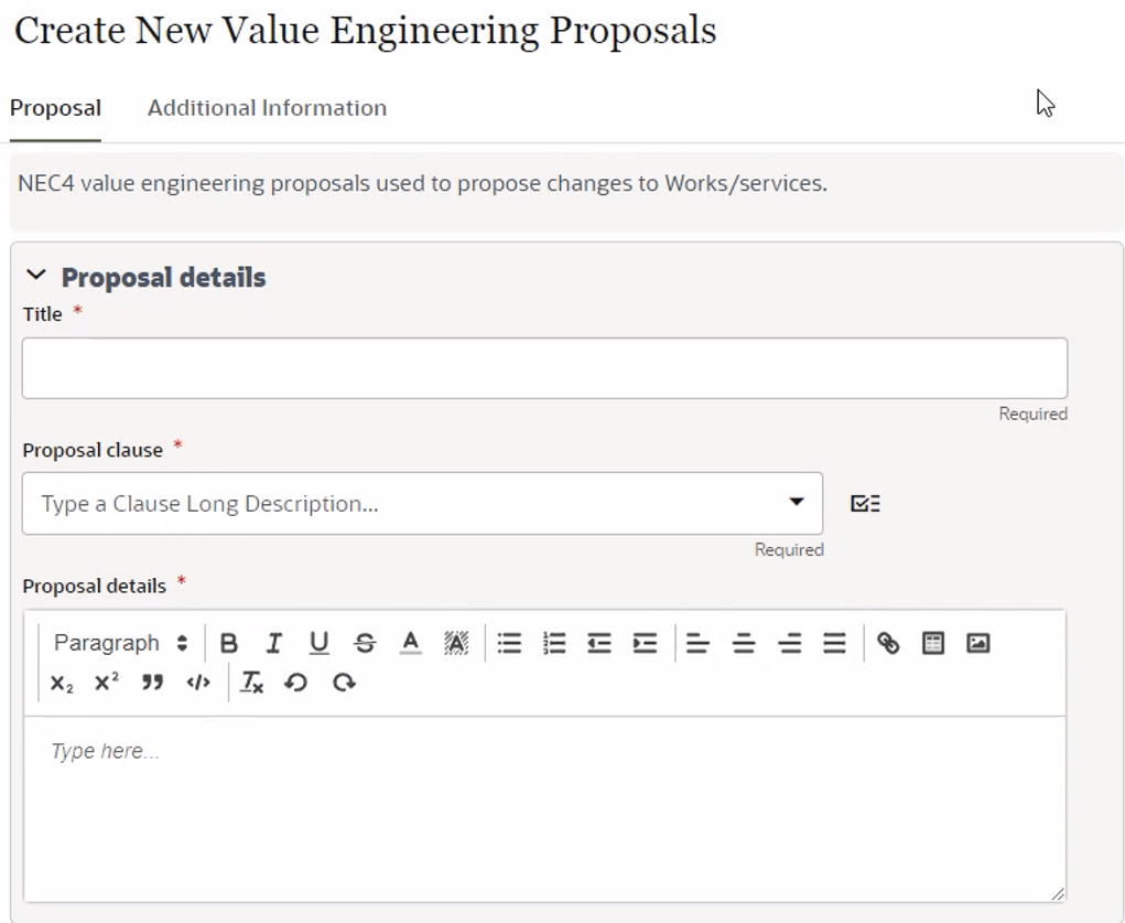Create New Value Engineering Proposal image