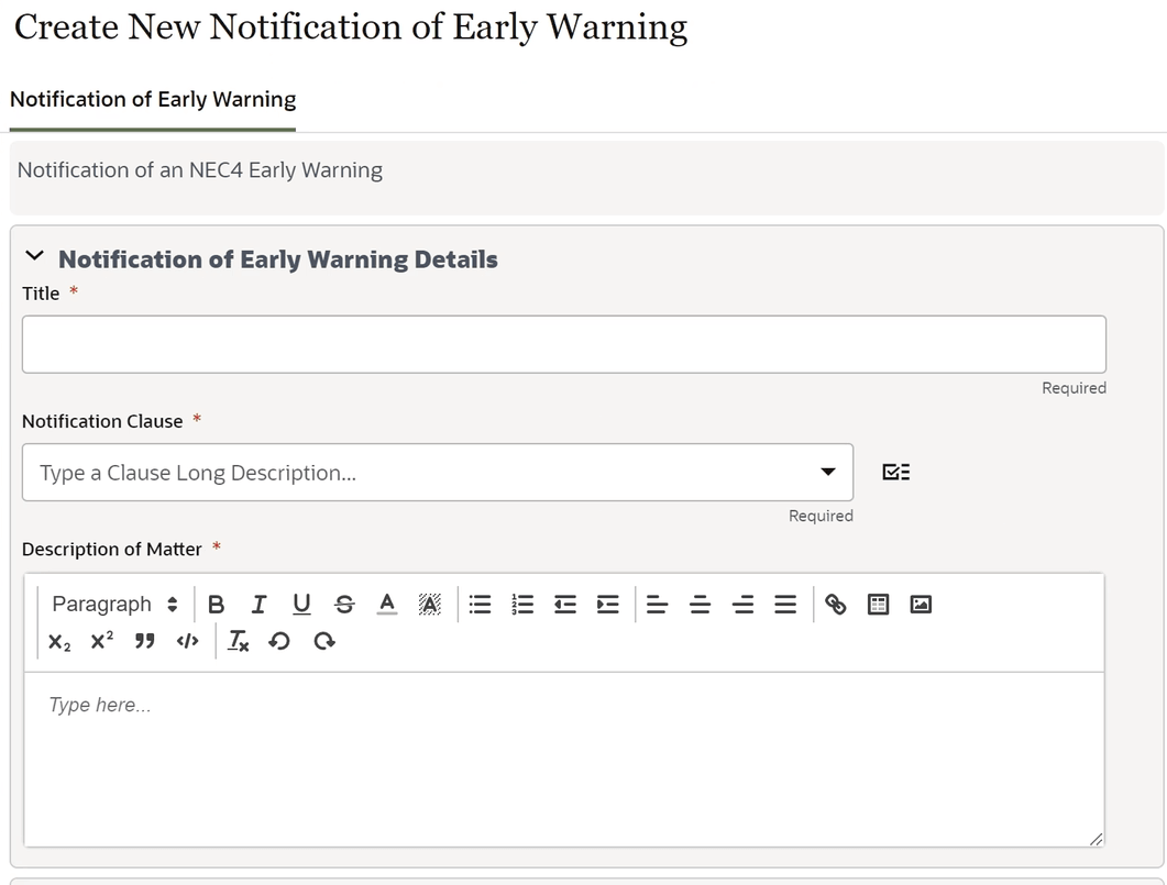 create new notification of early warning image