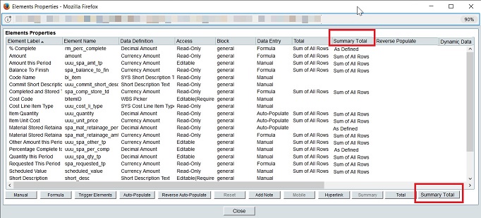 This image displays the properties window of the detail form.