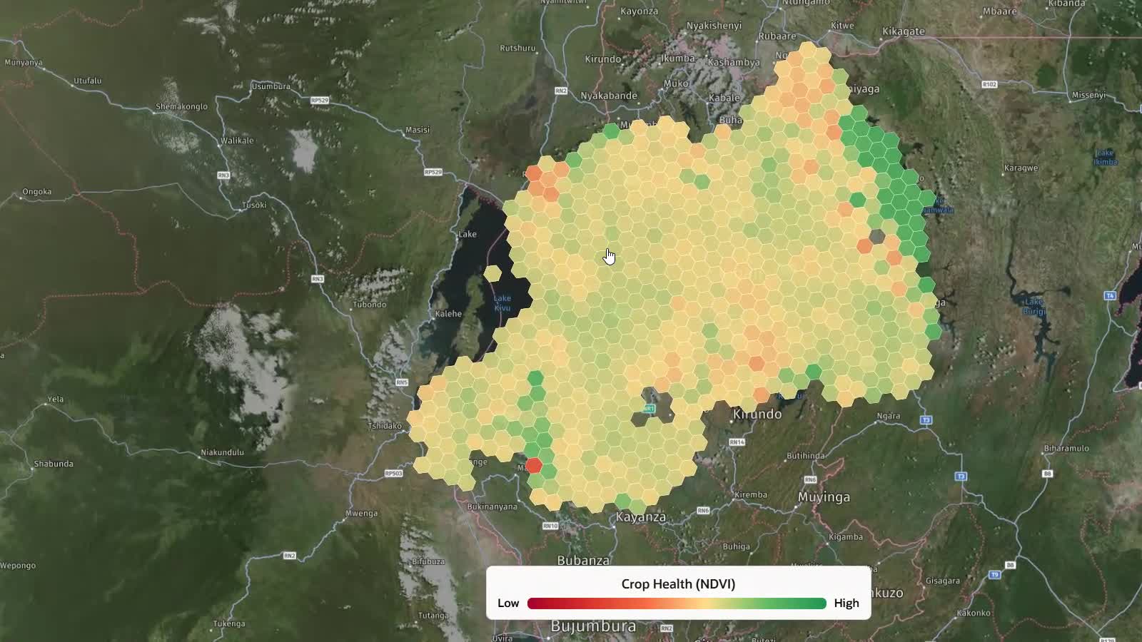 Crop Health shown at a broader map level
