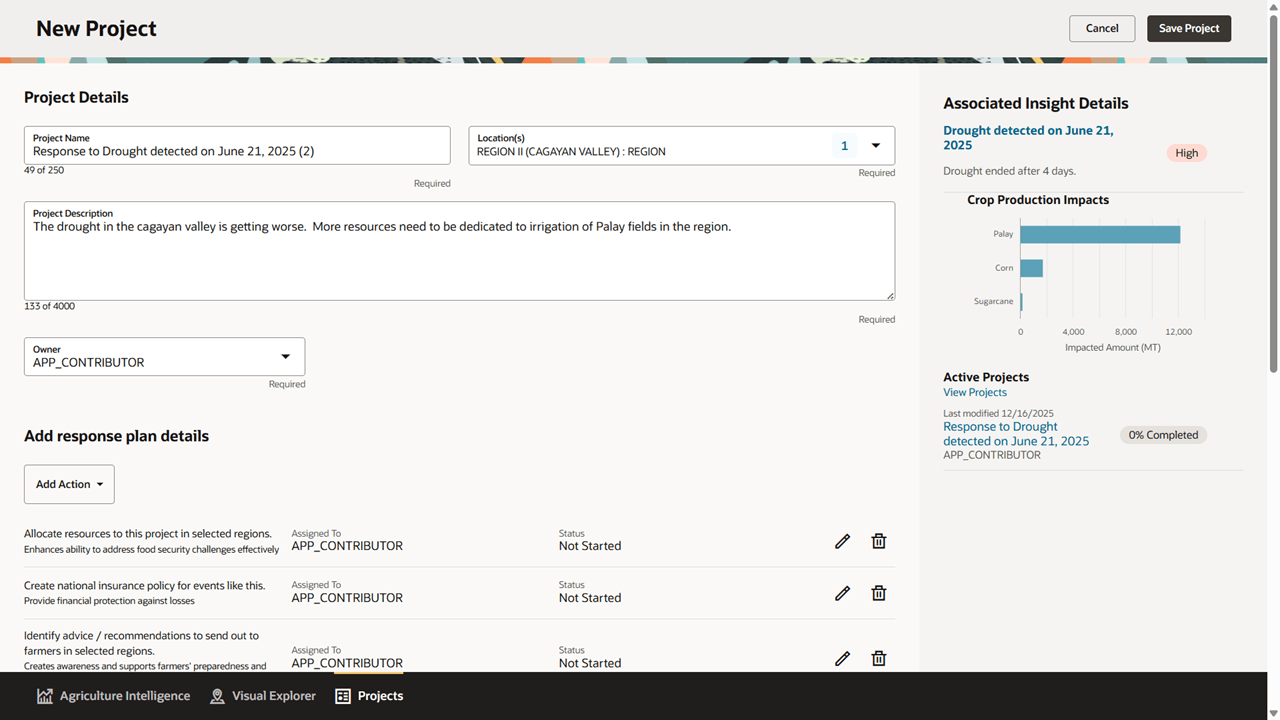 New Project Page - Add Description