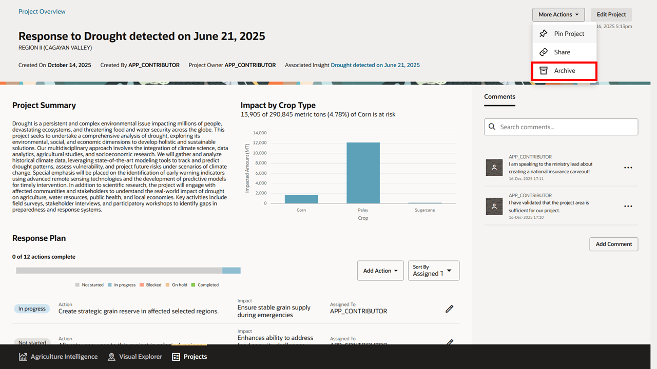 Project Details Page - Create Project