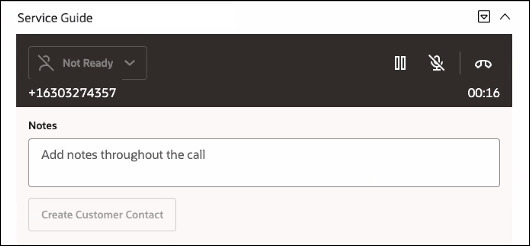 Image of Service Guide zone during an active call.