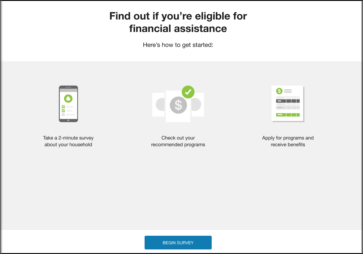 This image shows an example of the pre-survey page.