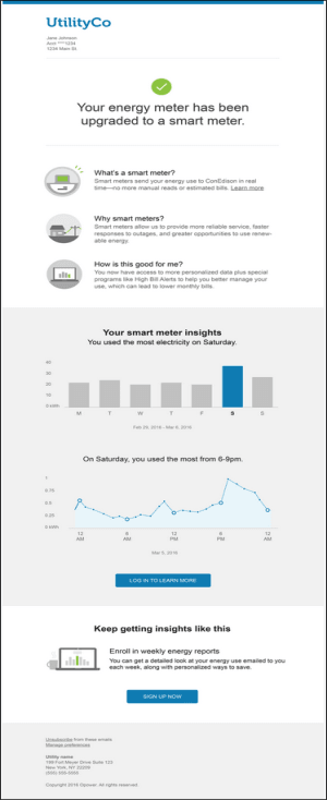 Introduction customer education report which introduces the program, provides personalized hourly and daily energy use insights, and encourages customers to review additional resources.