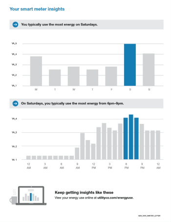 The back page of the report contains personalized smart meter insights and a URL where customers can enroll in other Oracle Utilities AMI communications.