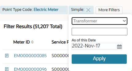 filter by entity type