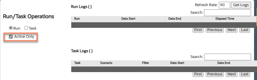 Manage Run/Task Operations