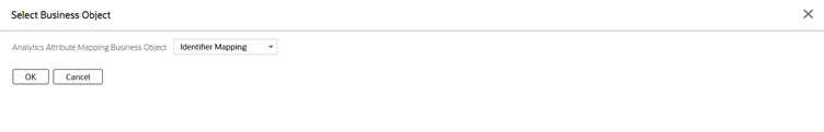 Screenshot of the Select Business Object menu with the Identifier Mapping option selected in the menu.