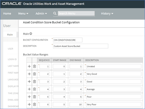 Example of defining the bucket value ranges for a bucket configuration Example of defining the bucket value ranges for a bucket configuration