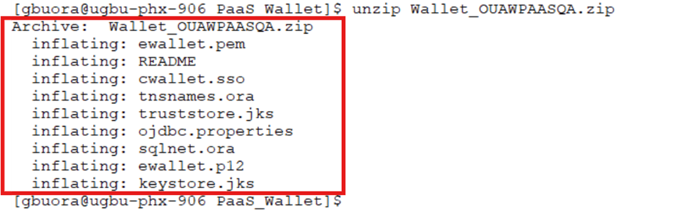 Download ADB wallet to VM location.