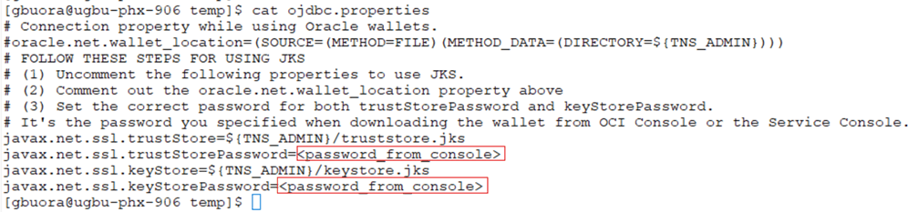 Update ADB wallet password.