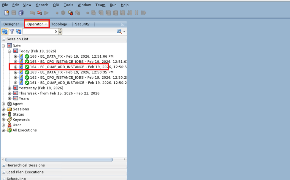 B1_OUAF_ADD_INSTANCE Version 001 Job Completion