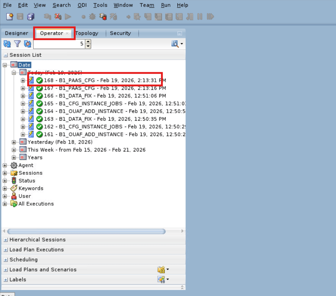 B1_PAAS_CFG Version 001 Job Completion