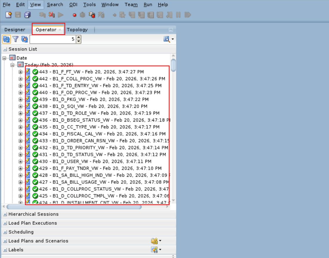 B1_SRC_VIEW_GEN Version 001 Job Completion