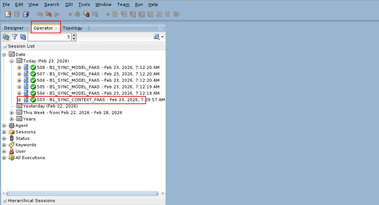 B1_SYNC_CONTEXT_PAAS Job Completion