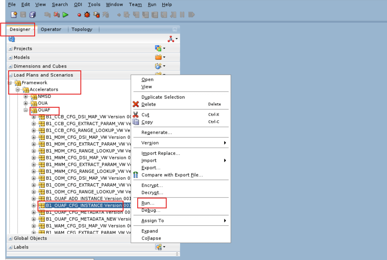 Configure the OUAF instance.