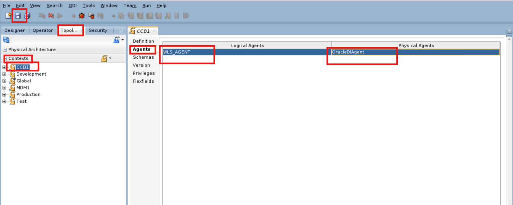 Map the physical and logical agent to a source product context.