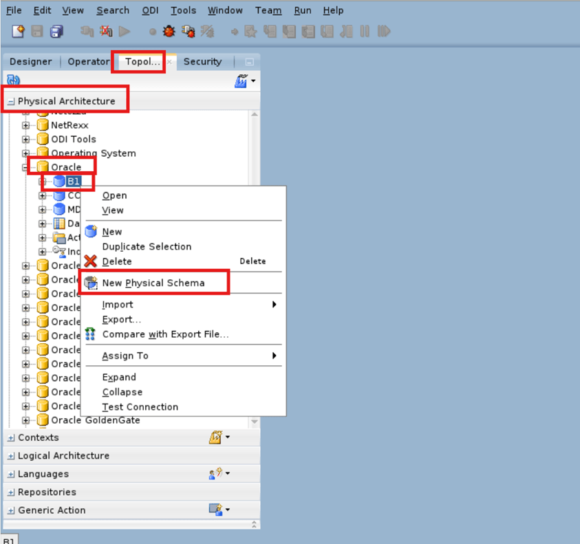Create a physical replication schema.