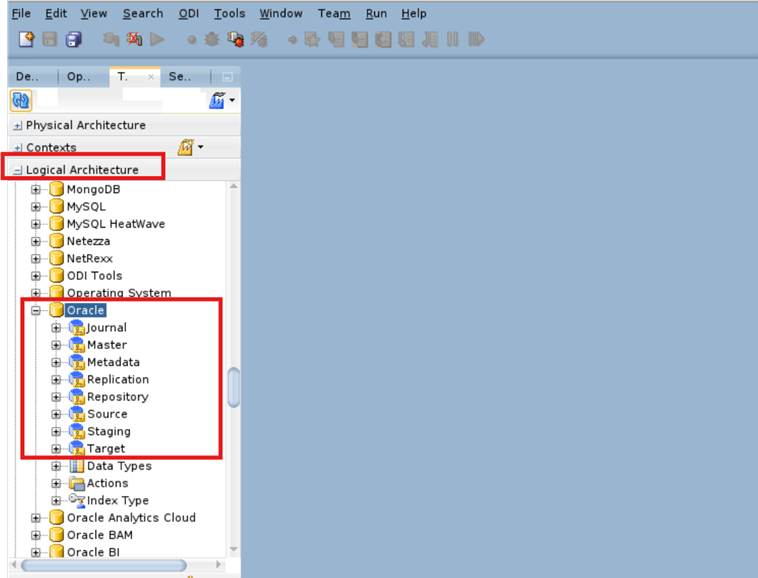 Other created Oracle logical schemas.