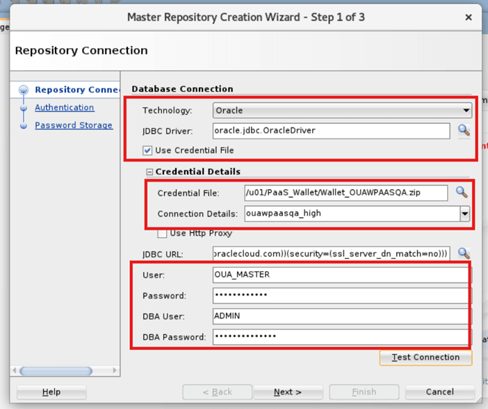 Enter the ADB details.