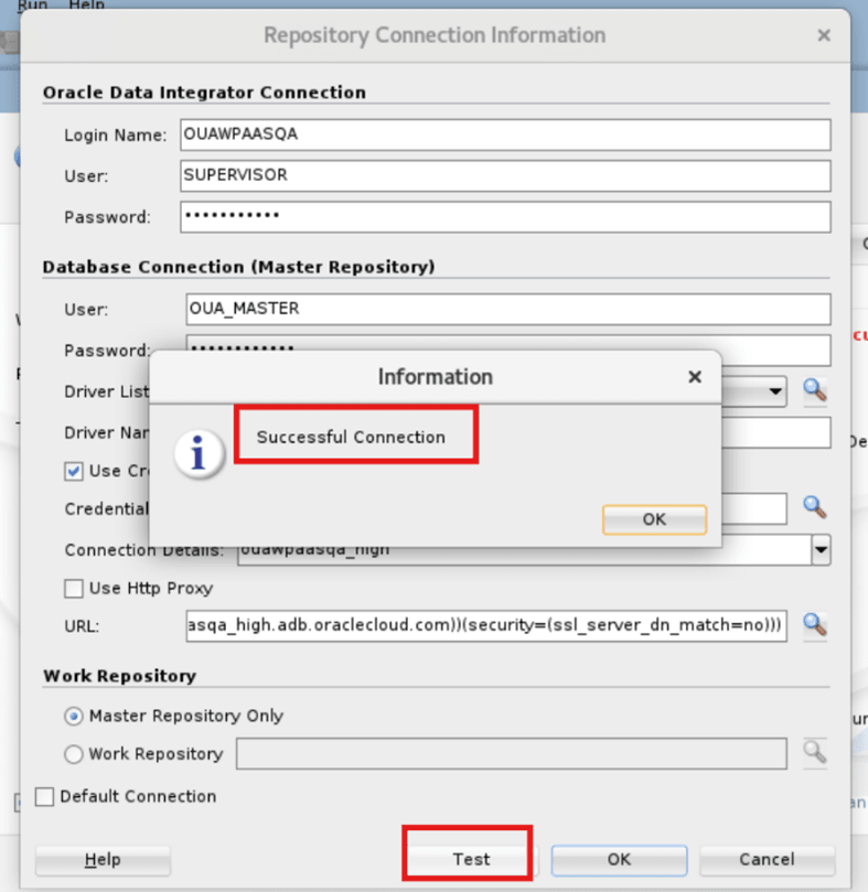 Test the repository connection.