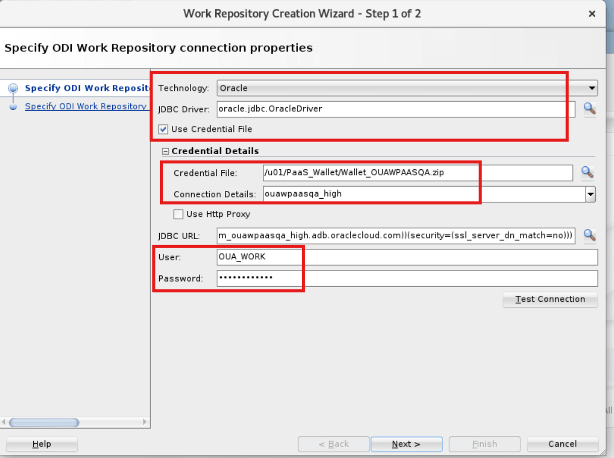 Enter the ADB and OUA Work details.
