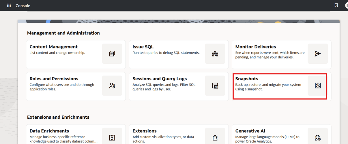 Log in to Snapshots.