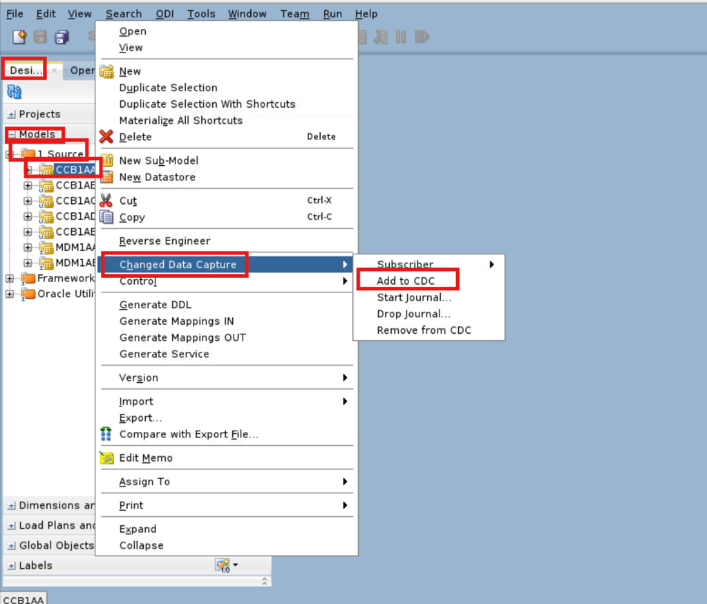 Journalize the knowledge module in ODI.