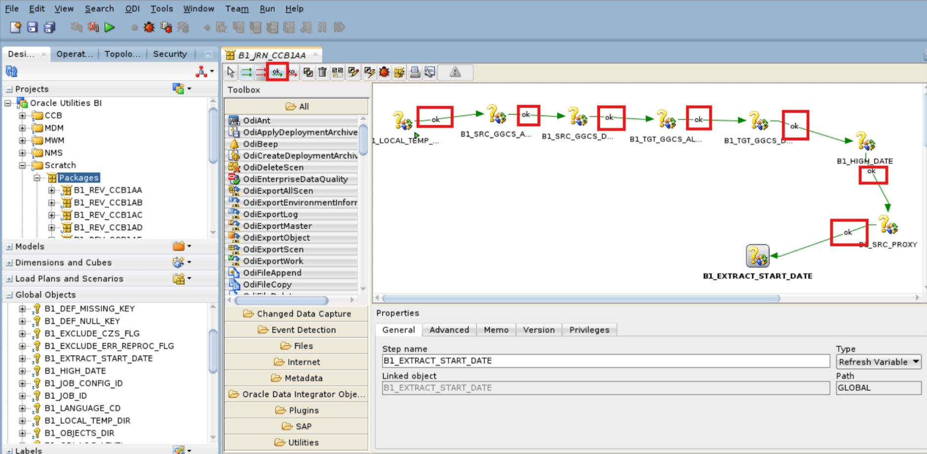 Connect the global variables in the JRN package.