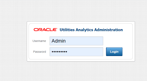 Oracle Analytics Administration login screen.