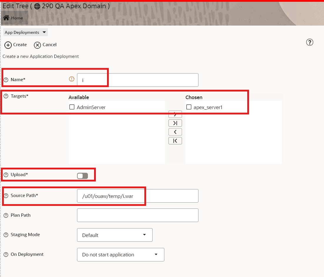 This populates the general information of the application deployment.
