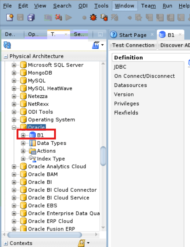 Physical Data Server (Oracle) - B1