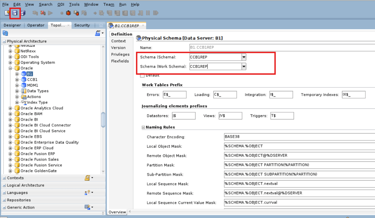 Physical Replication Schema Details