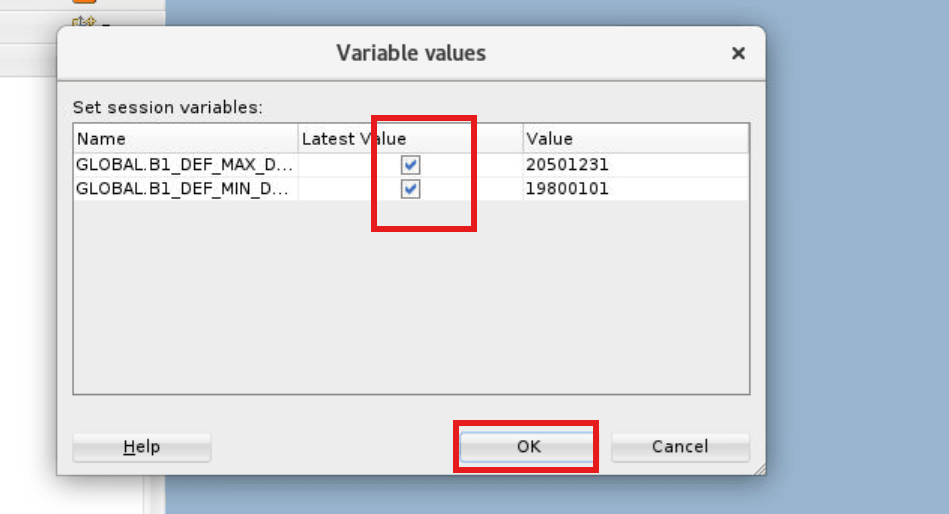 Enter the variable values for the scenario run.
