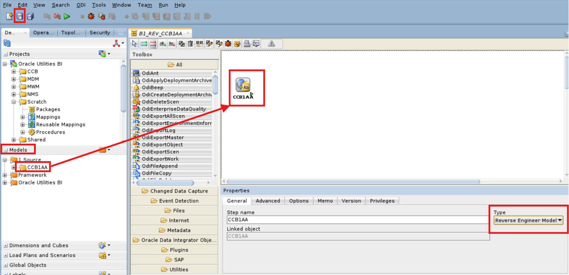 Drag and drop the related model.