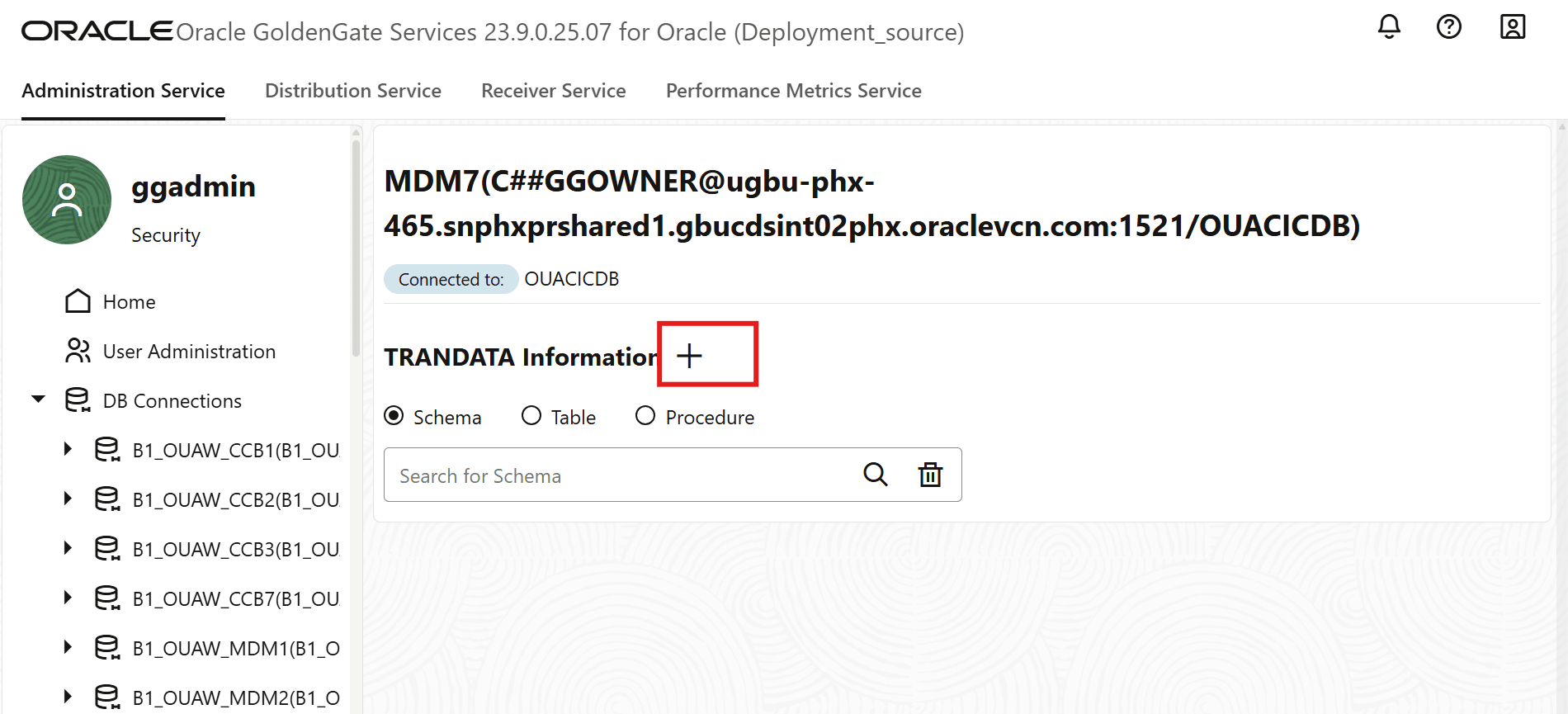 Select Trandata Information Parameters