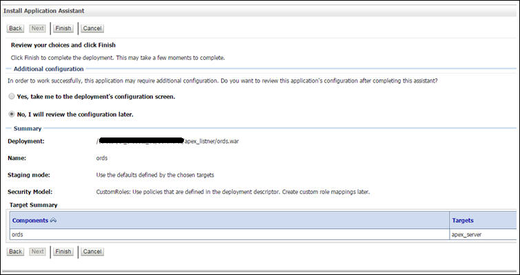 Install Application Assistant last page.