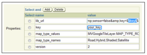 Properties section. The user is to edit values in the first and second rows.