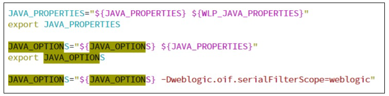 Detail of command prompt highlighting java options command