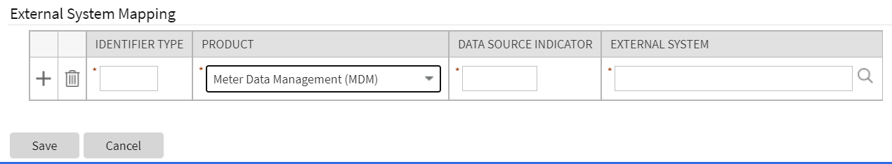 Screenshot of how to populate the fields in the "External System Mapping" section of the user interface.
