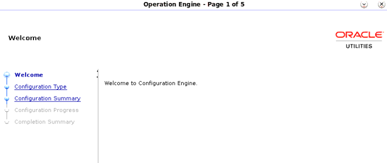 Operation Engine Welcome screen.