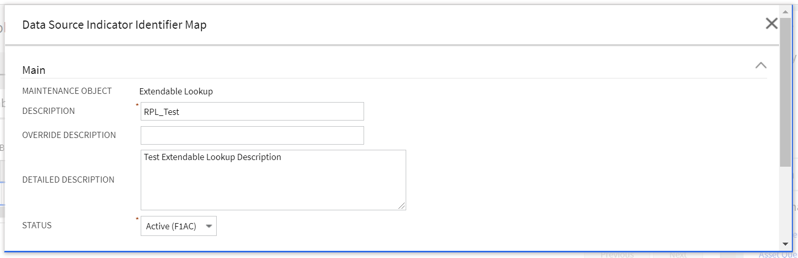 Screenshot of how populate the fields in the "Main" subsection of the user interface.