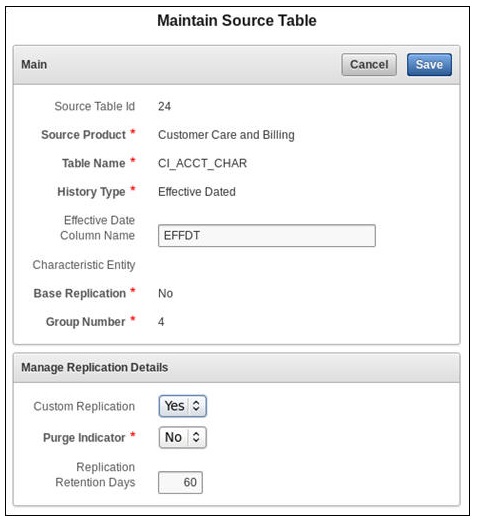 Select Yes from the Custom Replication drop-down list.