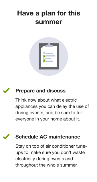 The message prompts the customer to prepare and discuss, and to schedule AC maintenance.